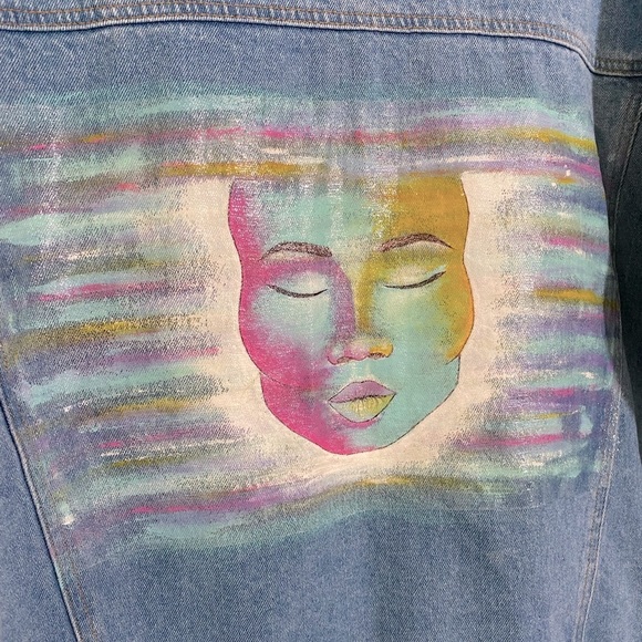 Hand painted denim jacket - Picture 2 of 6